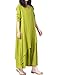 Mordenmiss Women's New Cotton Linen Long Sleeve Layered Dress Green, One Size