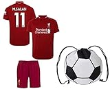 Rhinox Liverpool Salah #11 Youth Soccer Jersey Home/Away Short Sleeve Kit Shorts Kids Gift Set