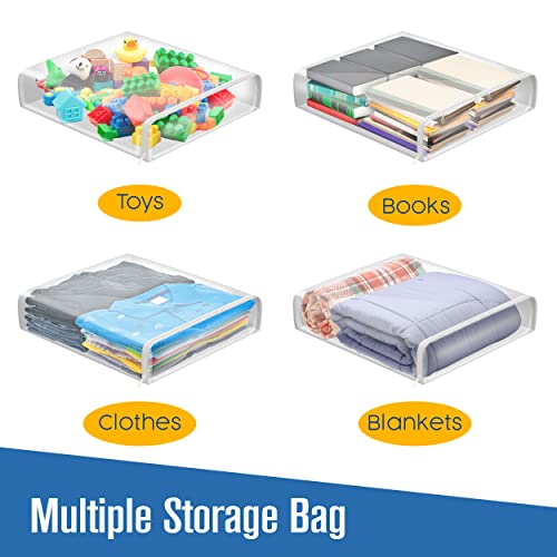 Houseables Plastic Storage Bags, Zipper Case, Clear, 18" x 15", 5 Pack