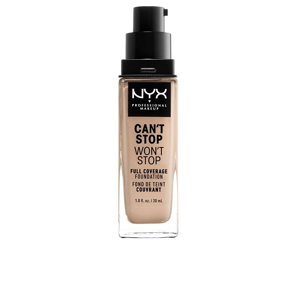 NYX Professional Makeup Can't Stop Won't Stop 24 Hour Full Coverage Foundation, Waterproof, Vegan, Matte Finish, Shade: Alabaster