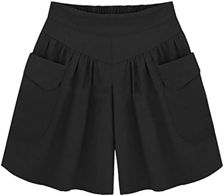 Beautface Makeup Female Casual Loose Ladies Shorts Normal size Black 4XL