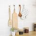 Self Adhesive Hooks, 4 Pack of Waterproof and No Drill Needed for Kitchen Bathroom Bedroom Office