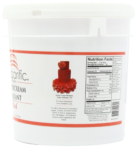 Fondarific Buttercream Red Fondant, 10-Pound Bucket