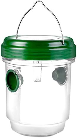 Solar Powered Wasp Trap Catcher- Genuinepure effective trap for Bees, Wasps, Hornets, Yellow Jackets, UV LED Light,Solar Powered, Effectively Lures
