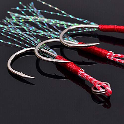 Yihaifu 5pcs Assist Jig Angelhalter Haken Hochangelhaken Carbon Steel Assistent Angelhaken Sharp Bait – Bild 4