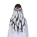 Feather Headband Women Festival Peacock Feather Bridal Wedding Headband Headdress Hair Accessories (White)