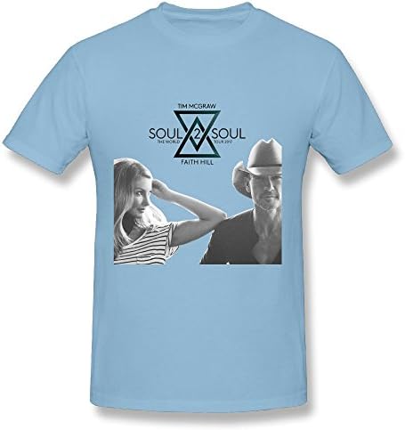 Mens SkyBlue T Shirt Soul2Soul World Tour 2017 Tim McGraw Faith Hill