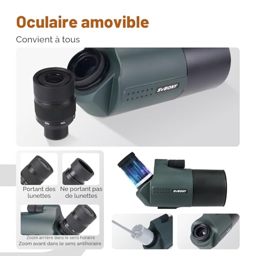 Svbony SV41Pro Mak Long View with Tripod, 28-84X80 FMC Dual Speed Focus, Compatible with SC001 WiFi Camera Digiscoping, Spotting Scope for Shooting and Hunting, Bird Watching