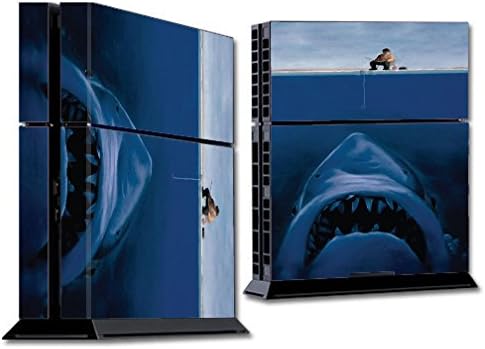 Skin Decal Vinyl Wrap for PS4 Sony Playstation 4 Console (skins only) - Great White shark Boat