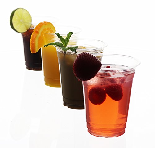 (100 Count) 12 oz Disposable Clear Plastic Cups - BPA Free Bulk Cup Set