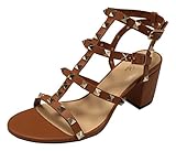 Kaitlyn Pan Studded Block Heel Open Toe Sandal