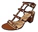 Kaitlyn Pan Studded Block Heel Open Toe Sandal