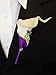 Angel Isabella Set of 6: Real Touch Quality Calla Lily Boutonniere - Purple, Natural White