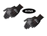Liberty P-Grip Ultra-Thin Polyurethane Palm Coated Glove with 13-Gauge Nylon/Polyester Shell, Medium, Black (Pack of 24)