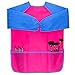Dreampark 2 Pack Kids Art Aprons Children Art Smock with Waterproof Long Sleeve 3 Roomy Pockets, Ages 2-6, Yellow and Pink (Paints and Brushes not Included)