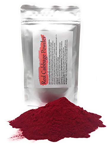 Red Cabbage Powder | Organic, natural & watersoluble food dye | 1.76oz/50g - Amazing in the kitchen or for cocktails! Makes color-changing beverages and dishes in red or magenta, pink, purple, blue