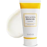 IASO Triple Action White Peeling Gel | Exfoliating Gel for Face, eep Pore Cleanse, Tone-Up Effect & Smoother Skin Texture, Korean Skin Care, 5.07 oz