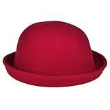 Vbiger Bowler Hat Fedora Hats Winter Roll-up Brim Derby Hats for Women
