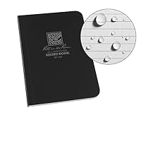 J.L. Darling Rite in The Rain Weatherproof Soft Cover Pocket Notebook, 3 1/2" x 5", Black Cover, Universal Pattern (No. 754)