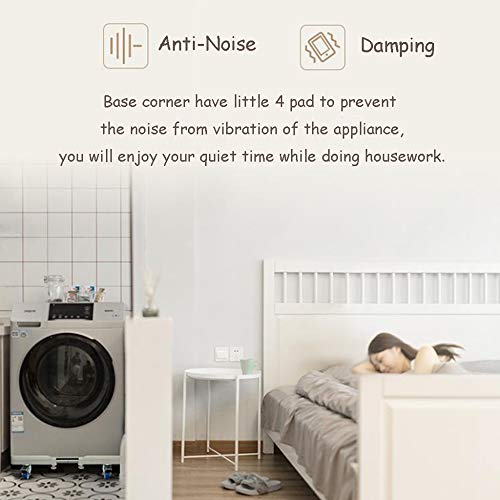 Trolley Wine Rack, Appliance Adjustable Base Movable for Dryer Washing Machine and Refrigerator,8(Fixed-Foot)+4(Single-Wheel) - Thumbnail 6