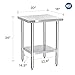 DuraSteel 30x18 Small Stainless Steel Table - NSF Commercial Kitchen Island Food Prep Worktable - Metal Side Mixer Stand with Under Shelf - For Laundry Room, Kitchen, Outdoor Grill, Tiny Spaces