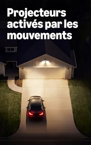 Caméra Floodlight (Floodlight Cam), raccordée (nouvelle génération), Vidéo Retinal 2K grand-angle, Zoom amélioré x6, Projecteurs ultra-lumineux, Essai gratuit de 30 jours à l'abonnement Ring
