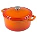 Zelancio Cookware 6-Quart Enameled Cast Iron Dutch Oven Cooking Dish with Self-Basting Lid, Tangerine Orange