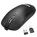 VicTsing Rechargeable Wireless Mouse, 2.4G Silent Computer Optical Mouse Portable & Slim with USB C Adapter, USB Receiver, 3-Level Adjustable DPI, Compatible with PC, Laptop, Notebook, Computer(Black)