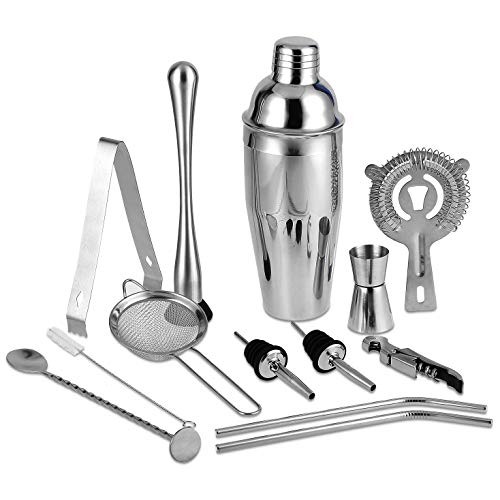Cocktail-Set, Barzubehör, 13-teiliges Barzubehör-Set, Edelstahl, Cocktail-Set, perfekt als Weihnachtsgeschenk – Bild 3