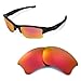 Walleva Replacement Lenses for Oakley Flak Jacket XLJ Sunglasses - Multiple Options Available (Fire Red Mirror Coated - Polarized)