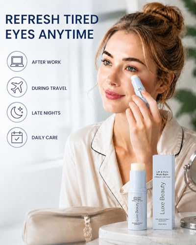 Luxe Beauty Korean Under Eye Balm, 3-in-1 Lift & Firm Multi Stick with Collagen Hydrating, Smoothing, Refreshing Eye Care for Dark Circles, Puffiness & Fine Lines (1PCS)