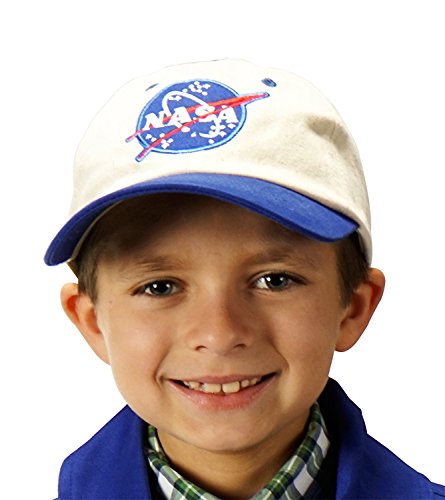 Aeromax Jr. NASA Astronaut Flight Suit Cap, Adjustable Youth size, White/Blue