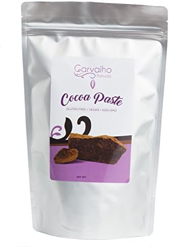 Carvalho Naturals Organic Dominican Republic 100% Cacao / Cocoa Paste / Liquor Pure Gluten Free Kosher Non-GMO Unsweetened Raw 8 Oz