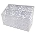 EasyPAG Decorative 3 Compartment Desk Organizer Office Supply Caddy , 8-1/2 X 4 X 4 inch ,White