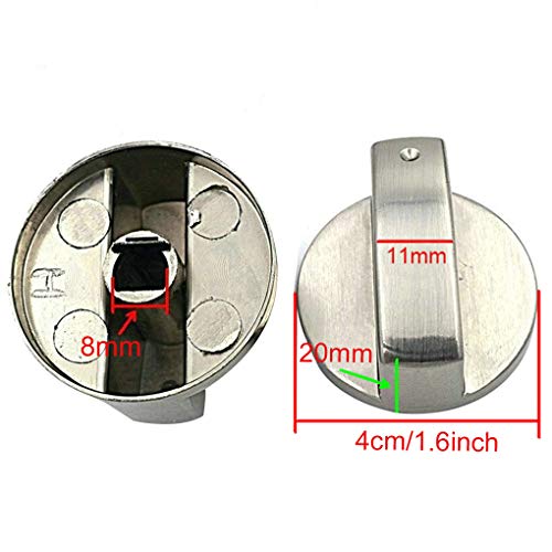 Rolin Roly Brushed metal Gas Stove Knobs Cooker Control Switch Range Oven Knobs Cooktop Burner Knob Gas Hob Switch Kitchen Replacement Accessories (8 x 8mm)