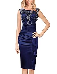 VFSHOW vestido elegante con volantes fruncidos, para cóctel, fiesta, Bodycon