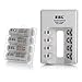 EBL AA Rechargeable Batteries 2300mAh (4 Packs) with Individual Smart Battery Charger