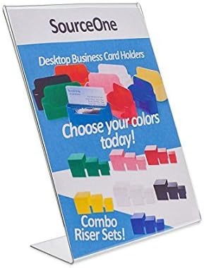 SOURCEONE.ORG Deluxe 11 Wide x 17 Tall Slant Back Clear Thick Acrylic Sign Holder - Brochure Holder (5 Pack)