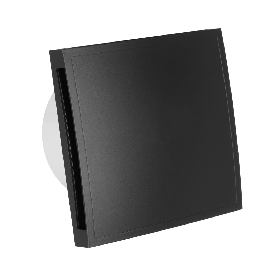 EUROPLAST Diameter 150mm Light Switch Activation Bathroom Extractor Fan - 6 inch Anthracite Extractor Fan with a front panel - Extractor fan Kitchen, Bathroom, Garage Axial Ventilation fan