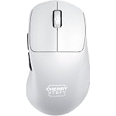 CHERRY XTRFY M64 Wireless | Ultra Light Ergonomic Gaming Mouse (M64 Pro 8K, White) (Renewed)