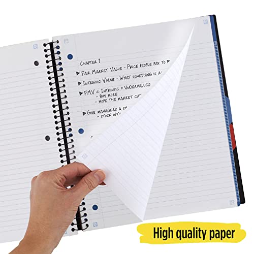 Five Star Advance Spiral Notebook + Study App, 3 Subject, College Ruled