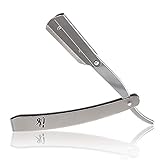 Professional Barber Razor - Stainless Steel Straight Edge Razor - 10 Count Blades  Easy to Use  Classic Style for Extra Clean Shave