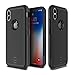 PATCHWORKS iPhone X Case, [Level Aegis] Hybrid Soft Inner TPU Hard PC Back Cover Military Grade Extreme Drop Tested with Added Corner Cushion Dual Layer Case for iPhone X / 10 - Black/Black
