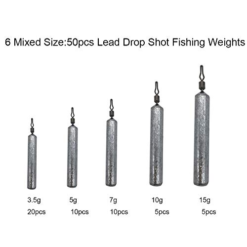 25pcs/lot Skinny Finesse Lead Drop Shot Fishing Weights Sinkers Hand Poured for Bass Trout