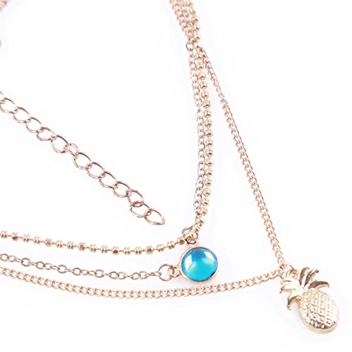CH Vintage Retro Gold Pineapple Choker Necklace Women Girl Lady Long Chain Pendant Necklace