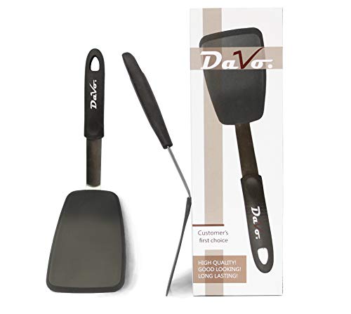 DaVo High Heat Silicone Spatulas Set Of 2, For Cooking And Flipping – BPA Free And FDA Approved Stainless Steel & Silicone Kitchen Utensils For Eggs, Fish, Pancakes, Burgers And Much More!