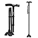 Walking Cane, Self Standing Folding Walking Cane Lightweight Walking Stick with LED Light and Cushion Handle Adjustable Folding Cane for Men and Women