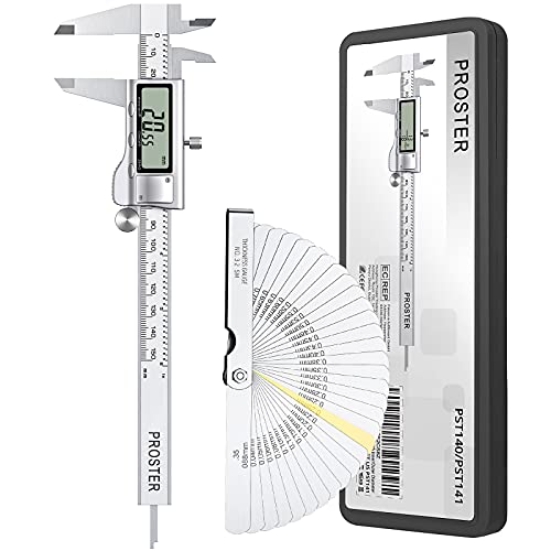 Proster Digital Vernier Caliper 6inch 150mm 32 Feeler Gauges Dial Proster Digital Vernier Caliper 6inch 150mm 32 Feeler Gauges Dial
