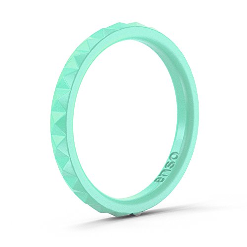 Enso Womens Stackable Silicone Rings Mint Green. Size: 7