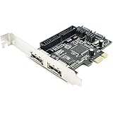 QNINE PCIe Raid Controller Expansion Card (2 x SATA or eSATA + 1 x IDE), Internal PCI Express to SATA2.0 and PATA Adapter Converter for Desktop PC Support SSD and HDD